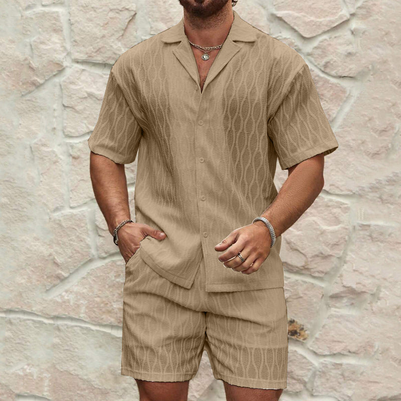 An amazing looking male heat-free buttoned shorts sleeves