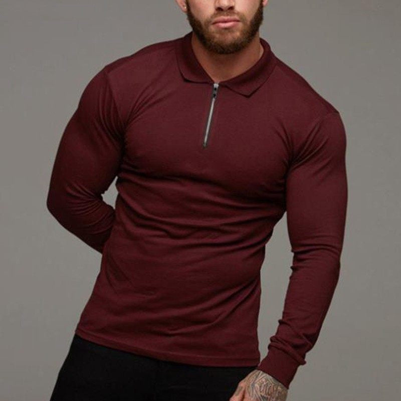 Fitting T Shirt Men Longsleeve Polo Shirt for Men