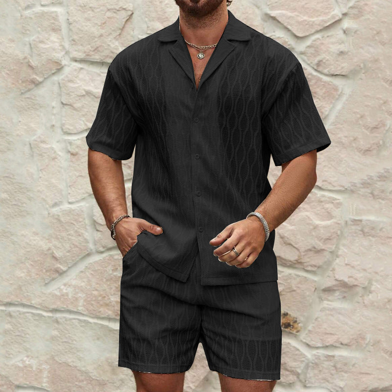 An amazing looking male heat-free buttoned shorts sleeves