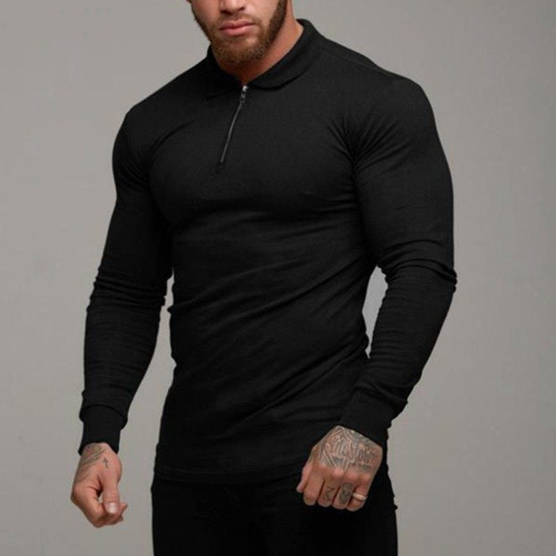 Fitting T Shirt Men Longsleeve Polo Shirt for Men
