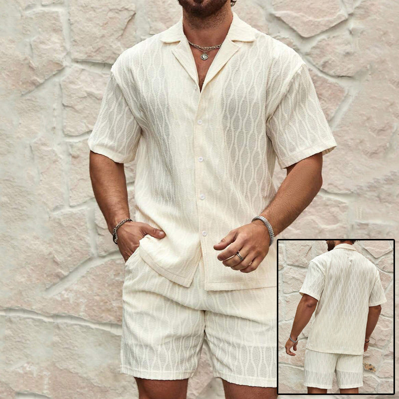 An amazing looking male heat-free buttoned shorts sleeves